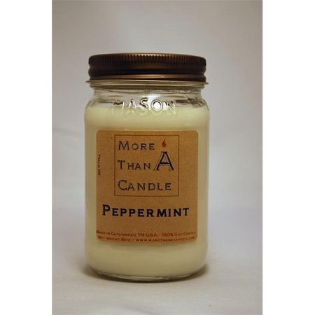 MORE THAN A CANDLE More Than A Candle PPT16M 16 oz Mason Jar Soy Candle; Peppermint PPT16M